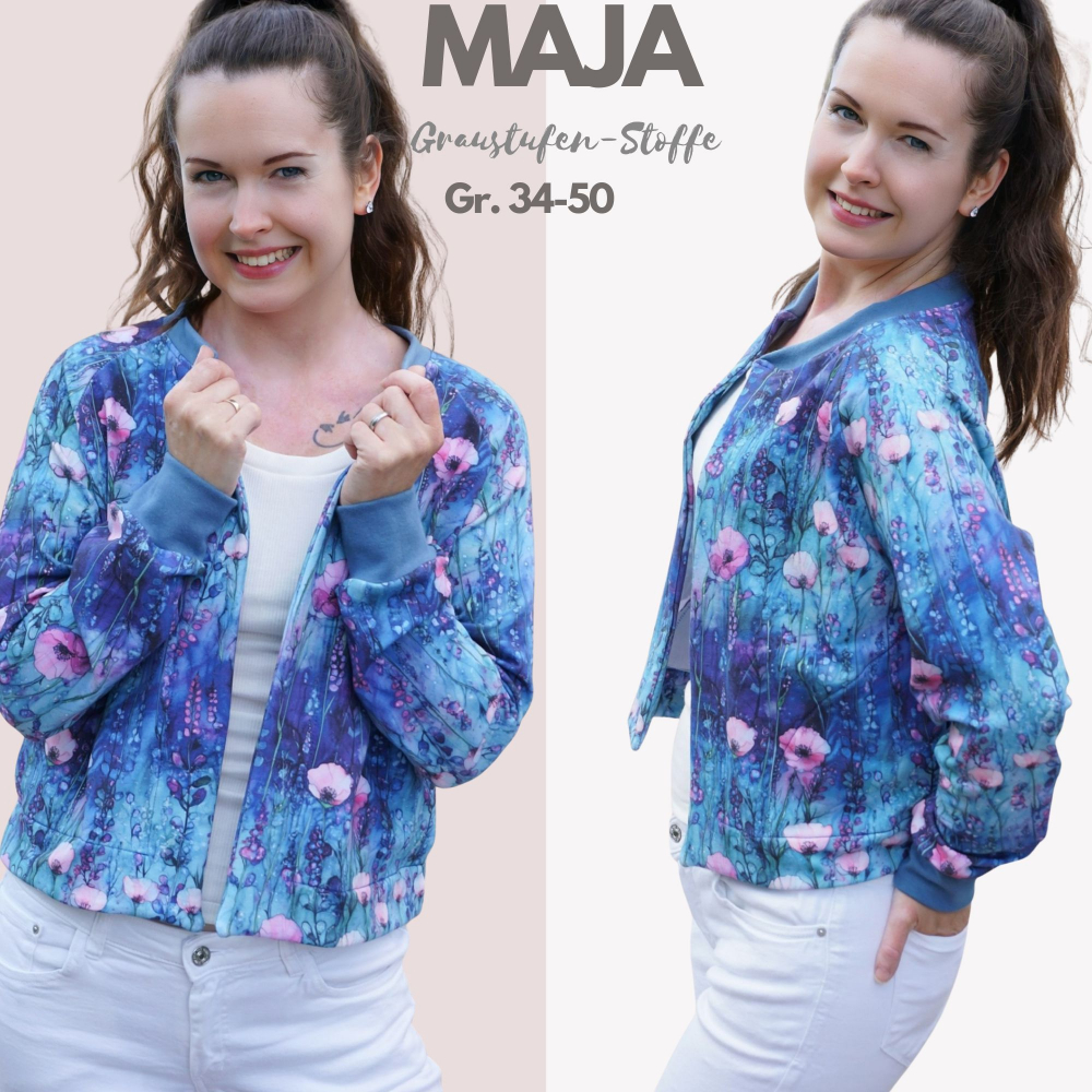 Schnitt der Woche: Raglan Blouson Maja  Jacke Damen PDF Schnittmuster 34-50